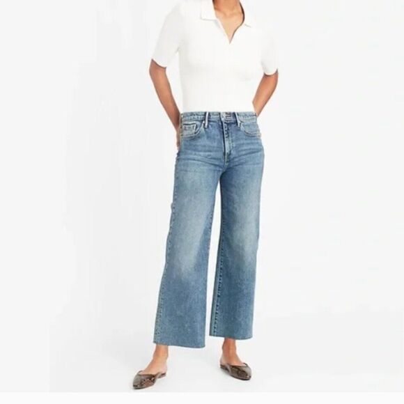 Banana Republic Denim - BANANA REPUBLIC High Rise Wide Leg Crop Jeans Size 27